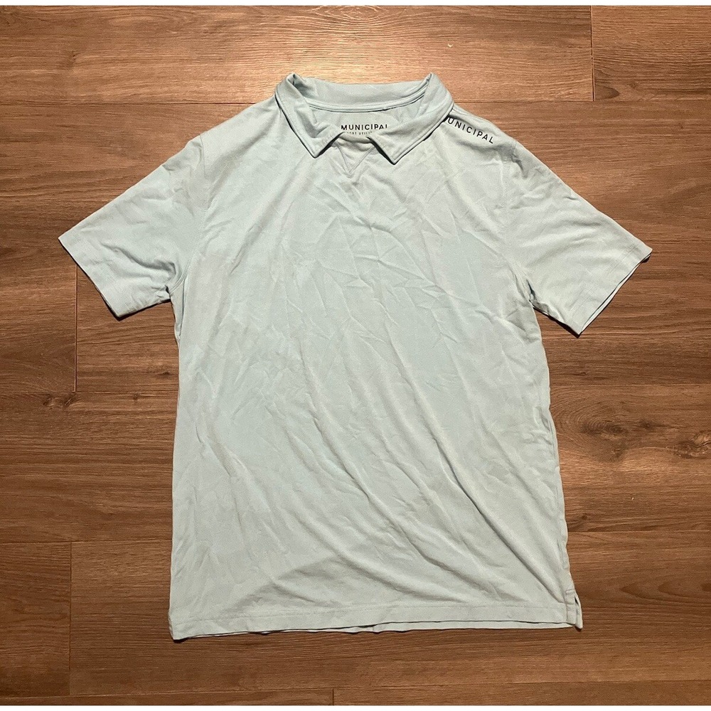 Municipal Sport Utility Gear Polo Shirt Mens Medium Blue Lightweight Gym Active